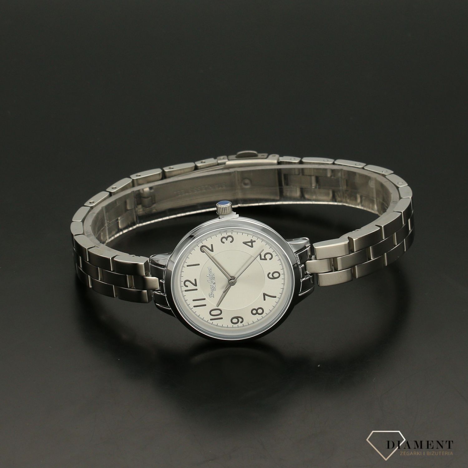 Zegarek damski BRUNO CALVANI srebrny BC9596 SILVER. Zegarek damski w srebrnej kolorystyce z srebrnymi wskazówkami. Zegarek damski wyposażony w mechanizm kwarcowy zasilany na baterię. Z (4).jpg